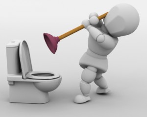 3D render of a plumber fixing a leak