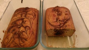 Baked cinnamon bread loaves